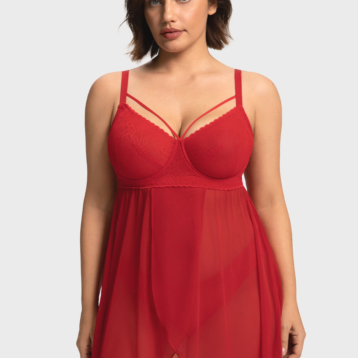 Romantic Lace Underwire Babydoll for Special Nights - HSIA