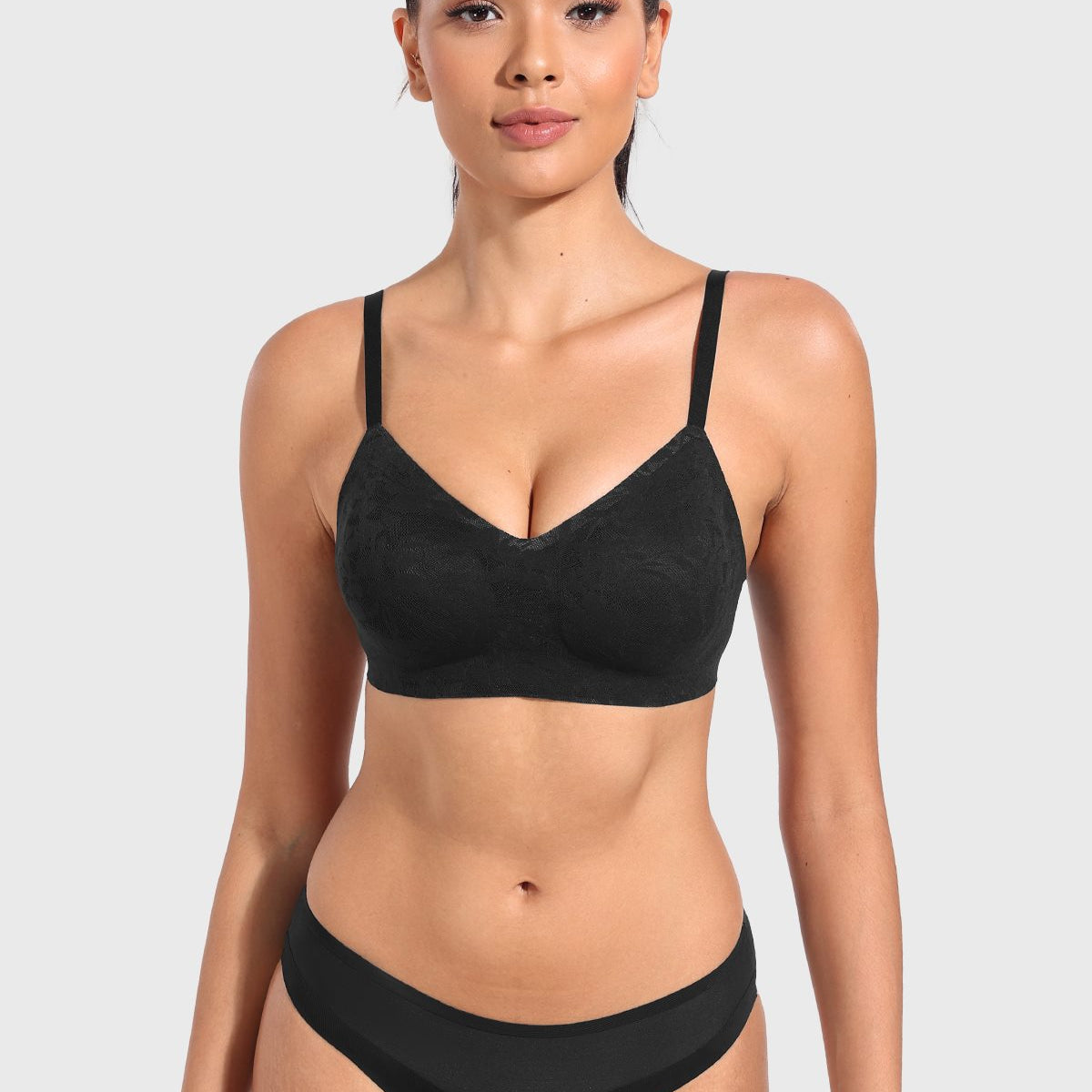 Wireless Seamless Comfort Bralette Full Coverage V-neck for Backless - HSIA