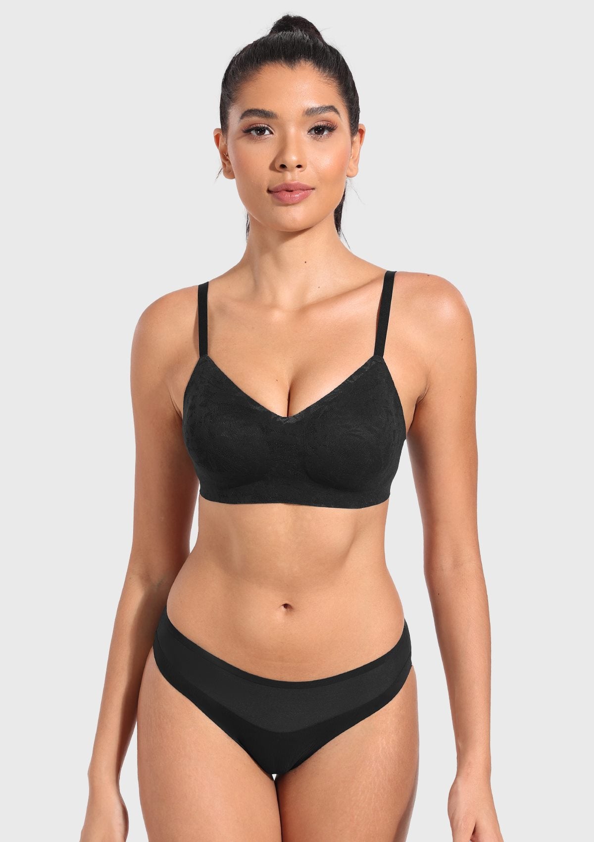 Wireless Seamless Comfort Bralette Full Coverage V-neck for Backless - HSIA