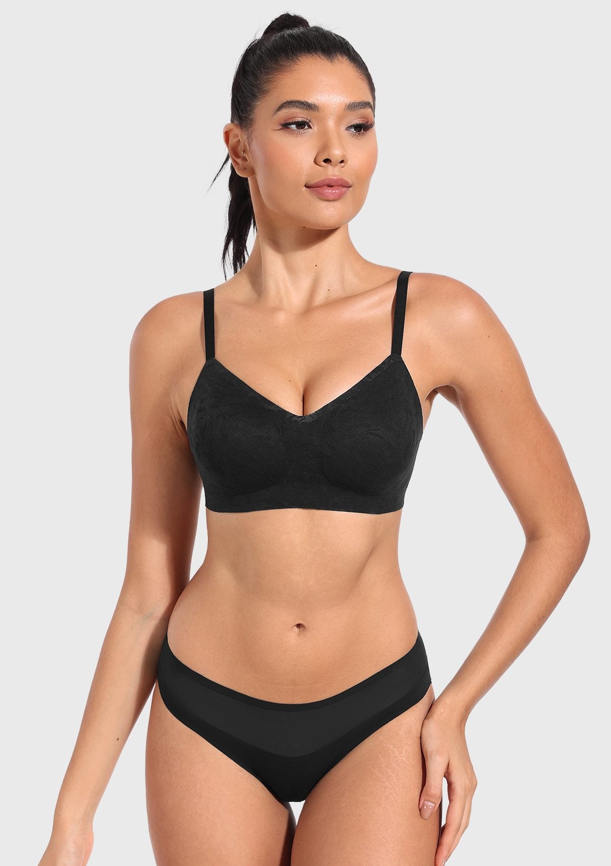Wireless Seamless Comfort Bralette Full Coverage V-neck for Backless - HSIA