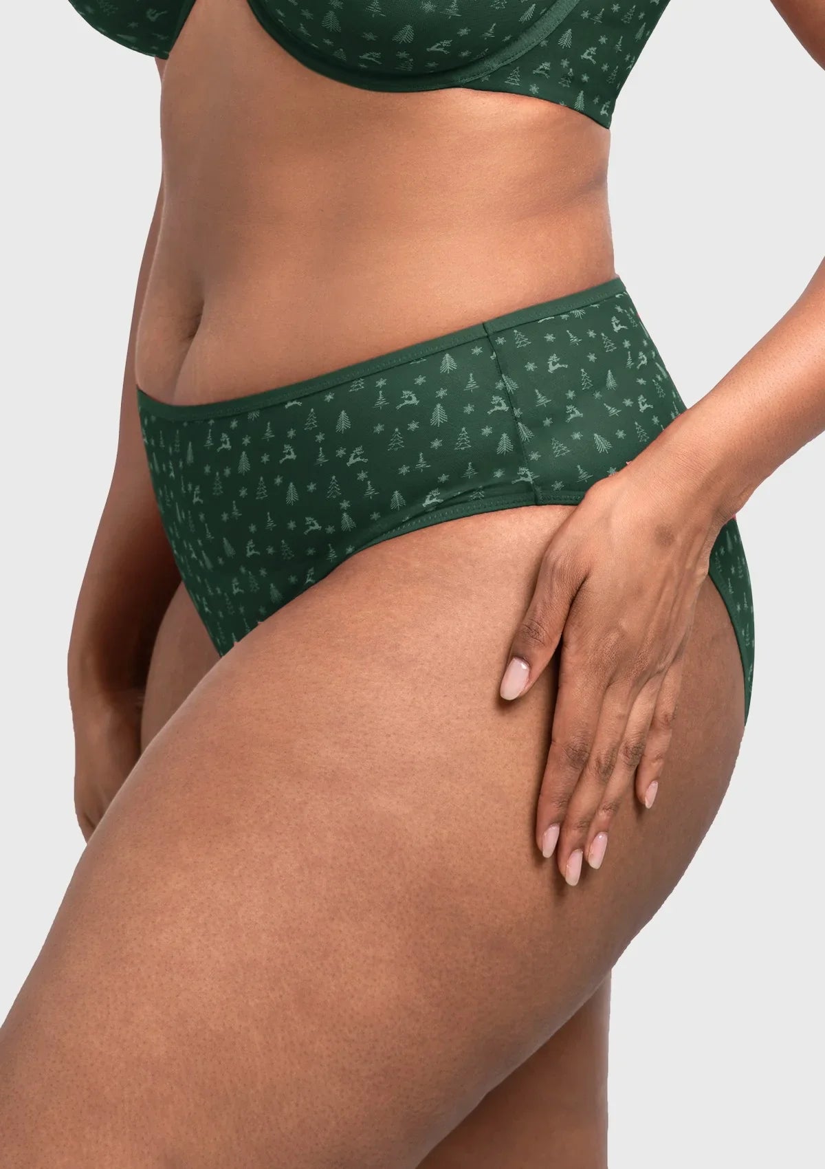 HSIA Christmas Holiday Edit Printed Mesh Panty Breathable Soft Full Coverage Comfort Fit - HSIA