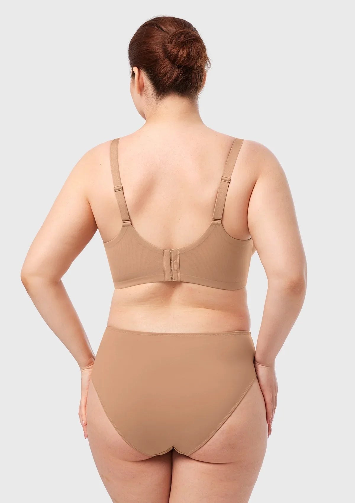 AirMesh Dark Beige Full Coverage Smooth Mesh Lightly Padded Lined Underwire T-Shirt Bra - HSIA