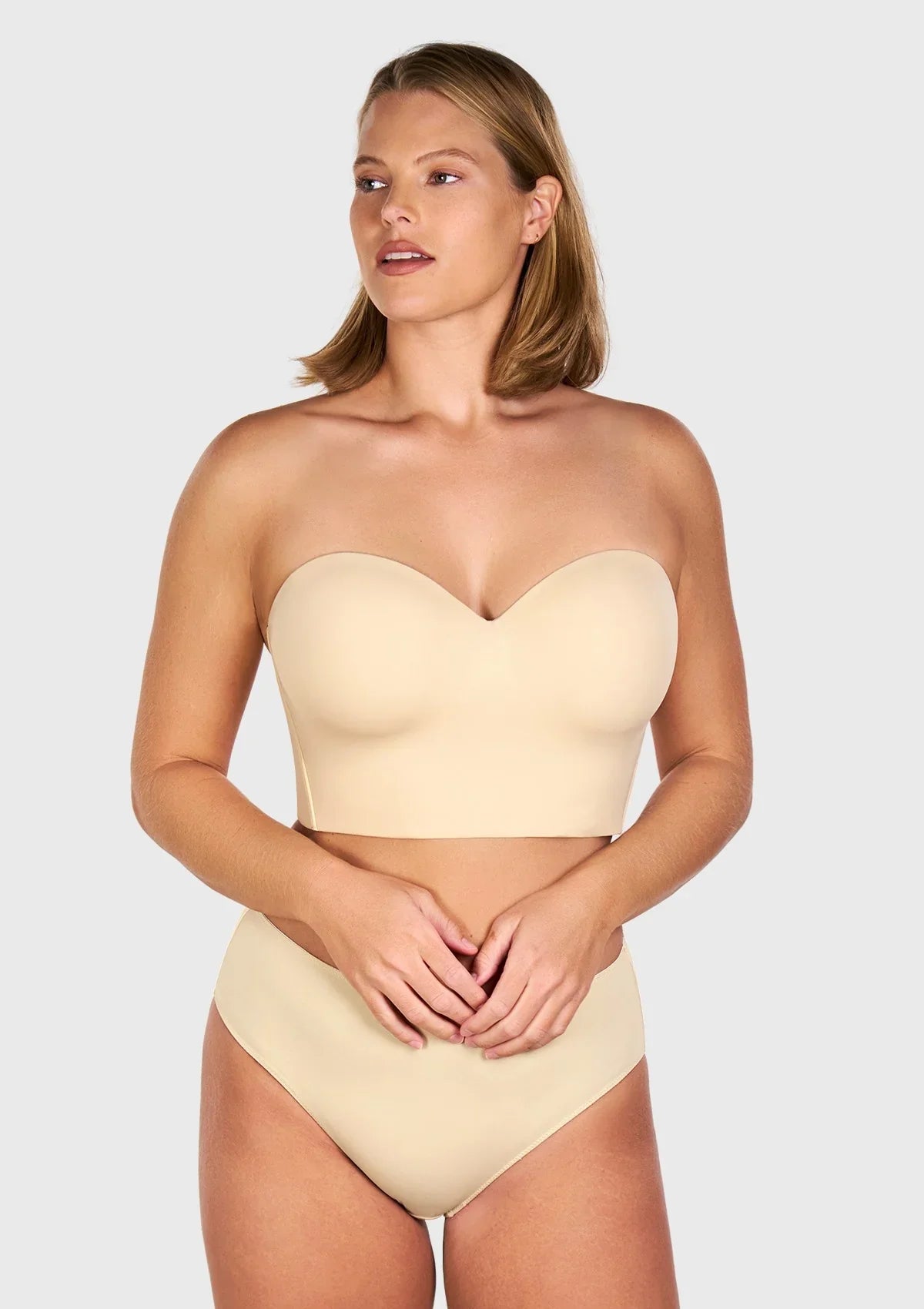 HSIA Longline Strapless Underwire Full Coverage Corset Bra - HSIA
