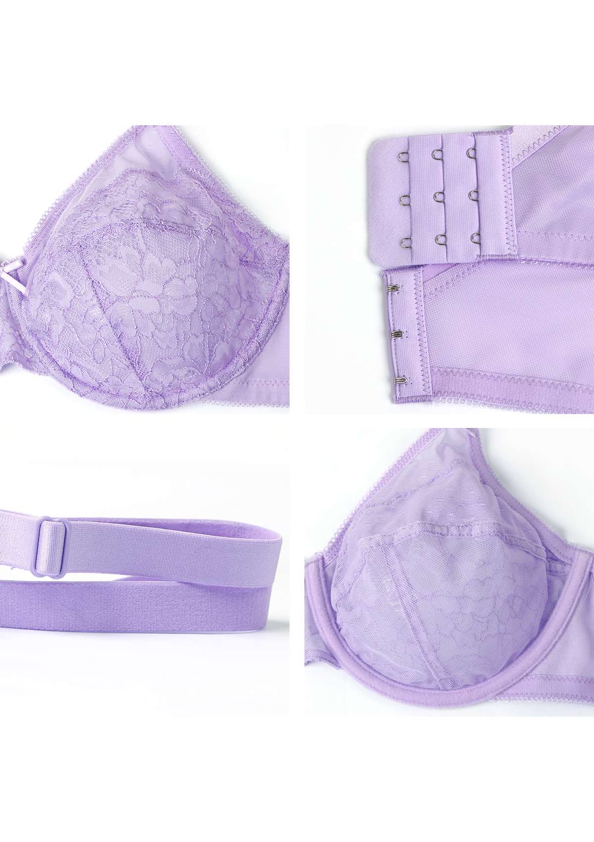 (Cardi B recommends)Enchante Unlined Non-padded Lace Underwire Bra - HSIA