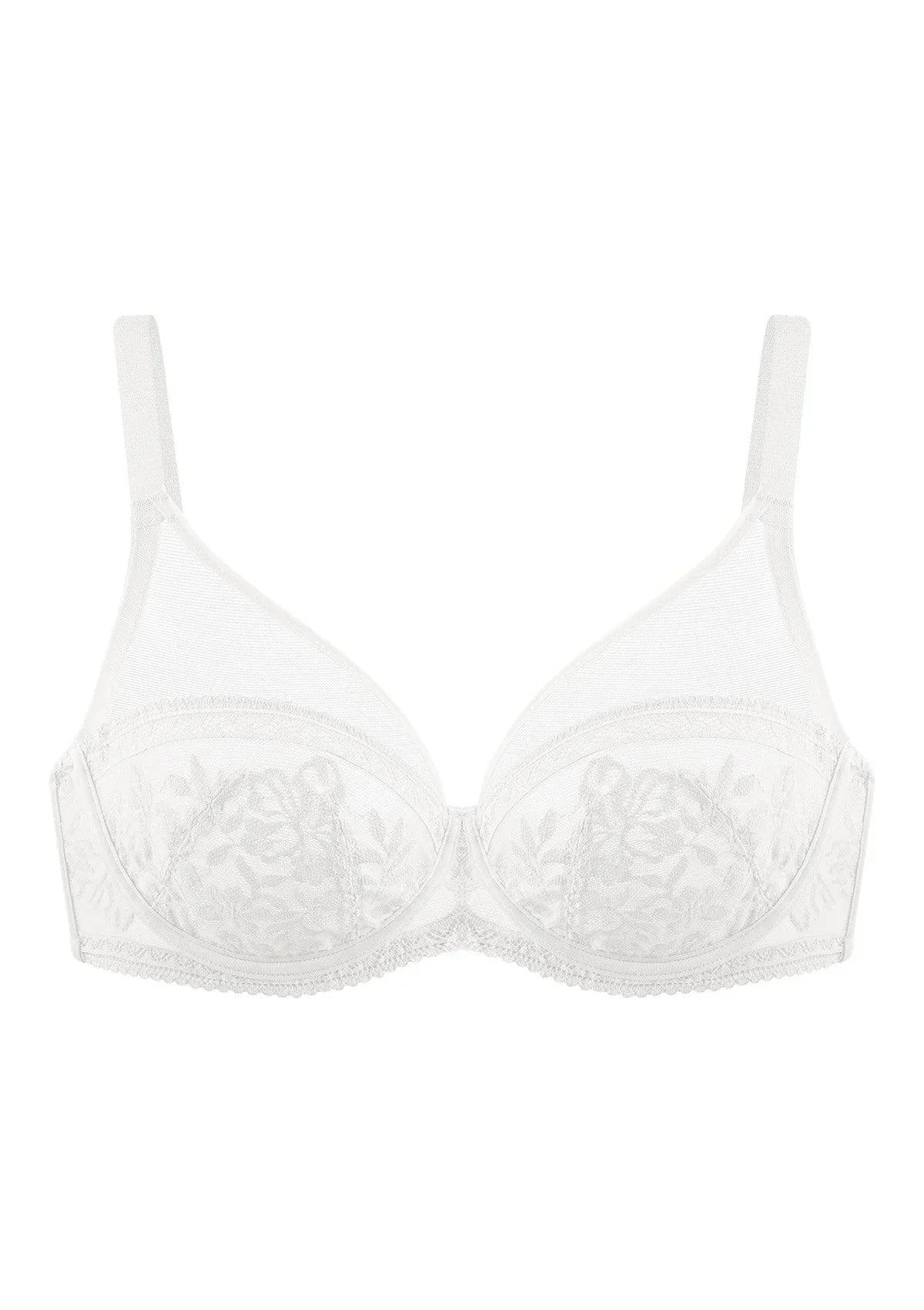Gladioli White Lace Unlined Underwire Bra Set - HSIA