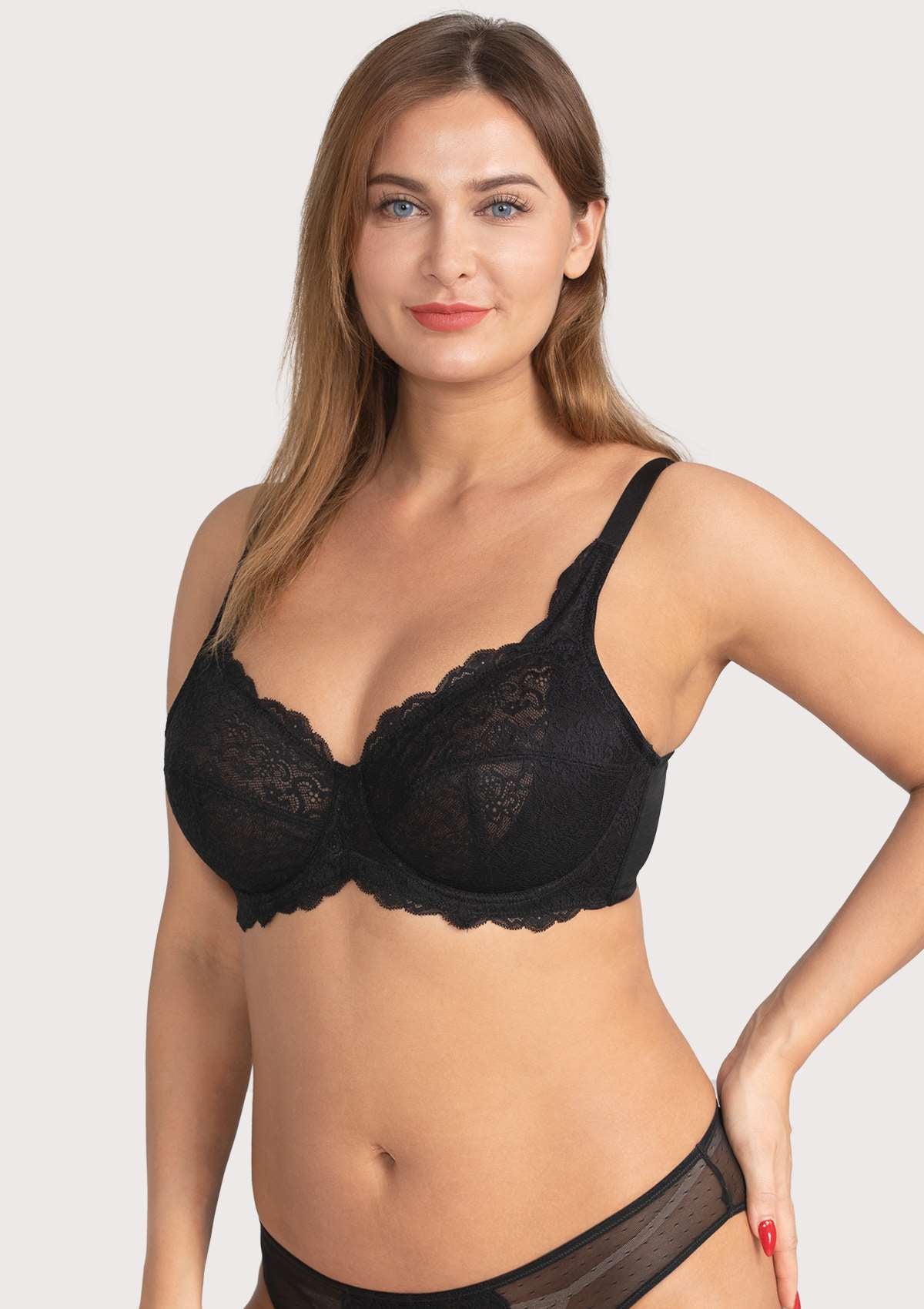 HSIA Black All-Over Floral Lace Bra - HSIA