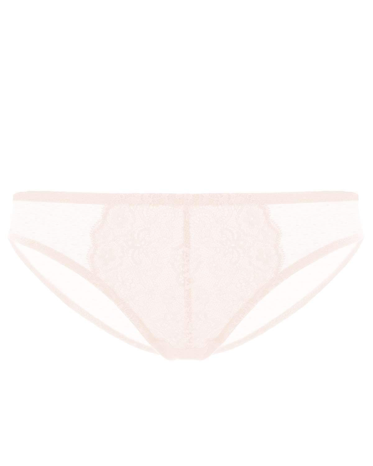 Nymphaea Front Floral Dusty Peach Lace Bikini Underwear - HSIA