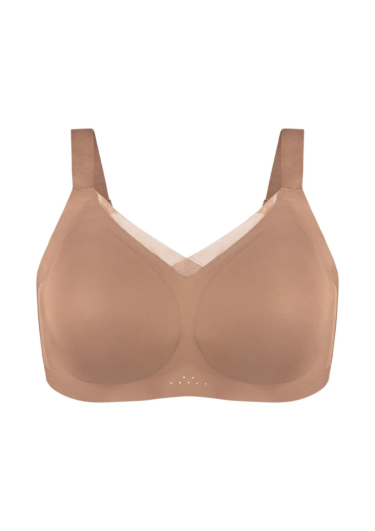 Songful Plus Size Seamless Wireless Supportive Full Coverage Mesh Crossover Bra - HSIA
