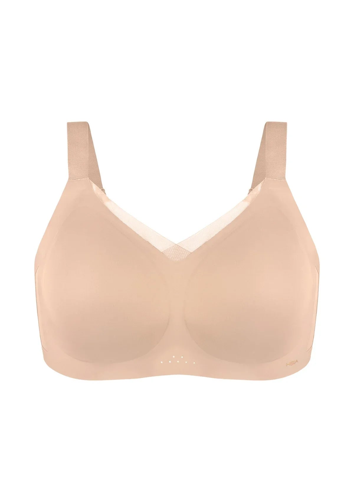 Songful Plus Size Seamless Wireless Supportive Full Coverage Mesh Crossover Bra - HSIA