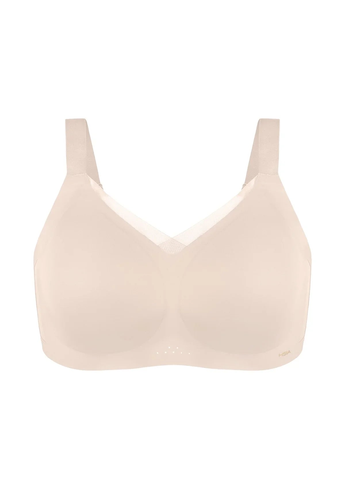 Songful Plus Size Seamless Wireless Supportive Full Coverage Mesh Crossover Bra - HSIA