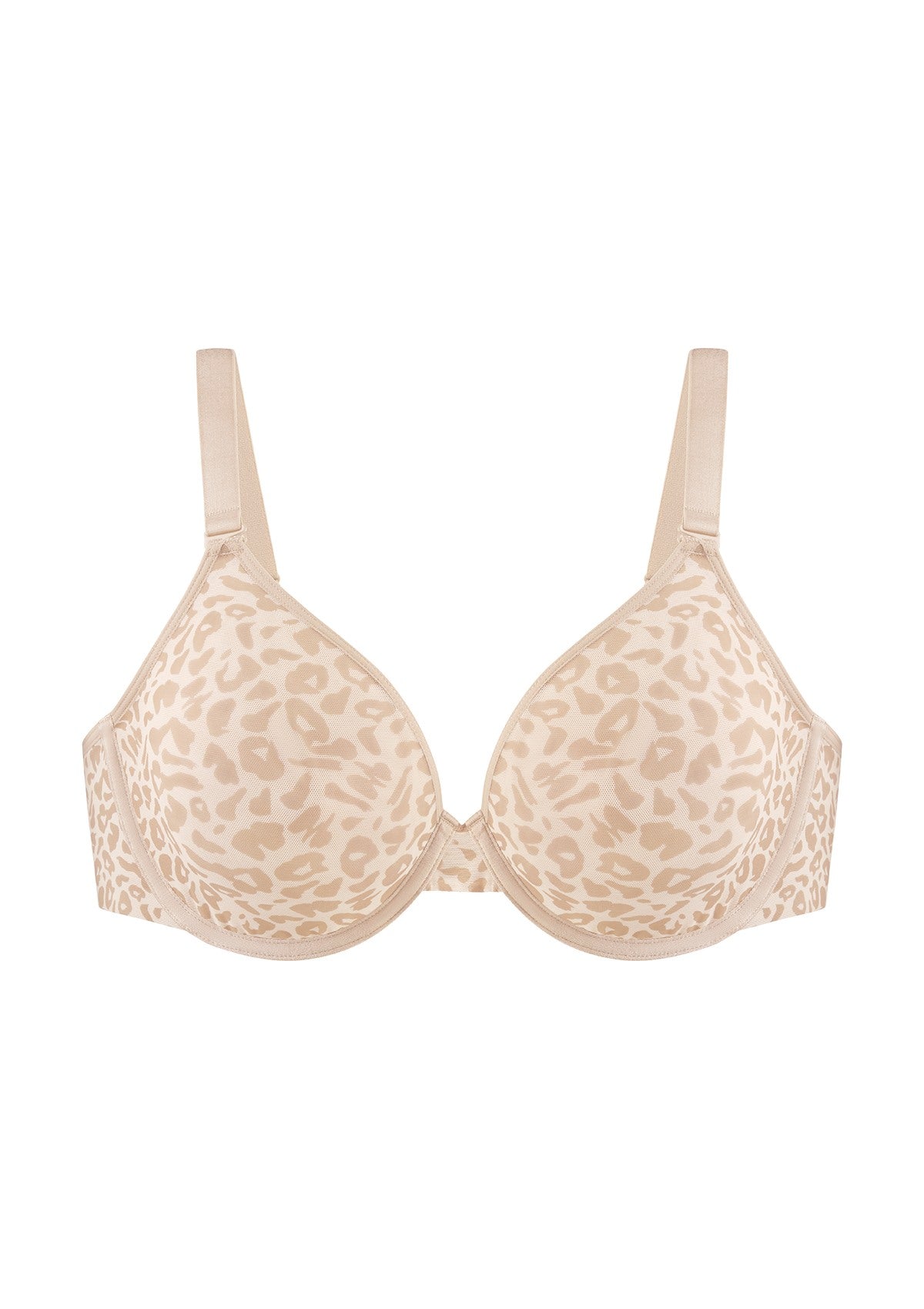 HSIA Leopard wild Unlined Plus Size Breathable Soft Mesh No Padding Underwire Bra - HSIA