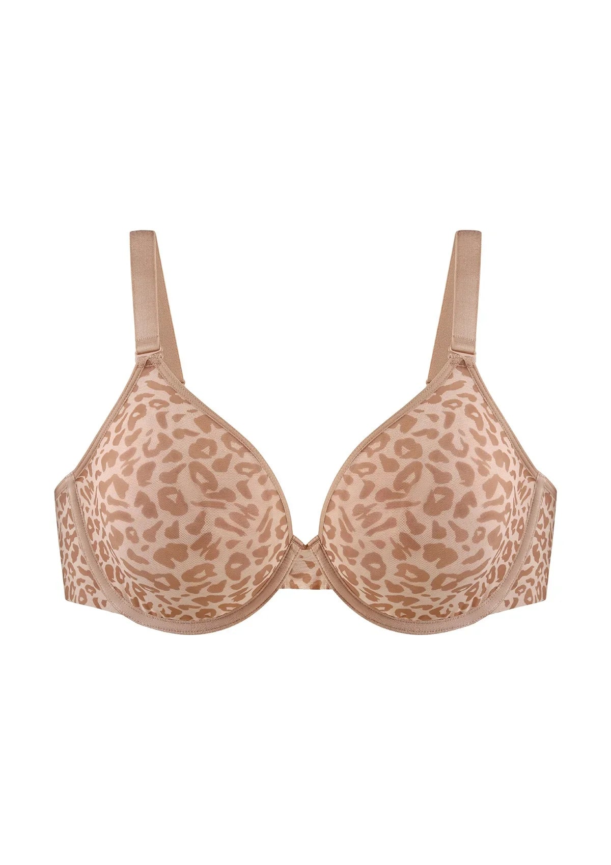 HSIA Leopard wild Unlined Plus Size Breathable Soft Mesh No Padding Underwire Bra - HSIA