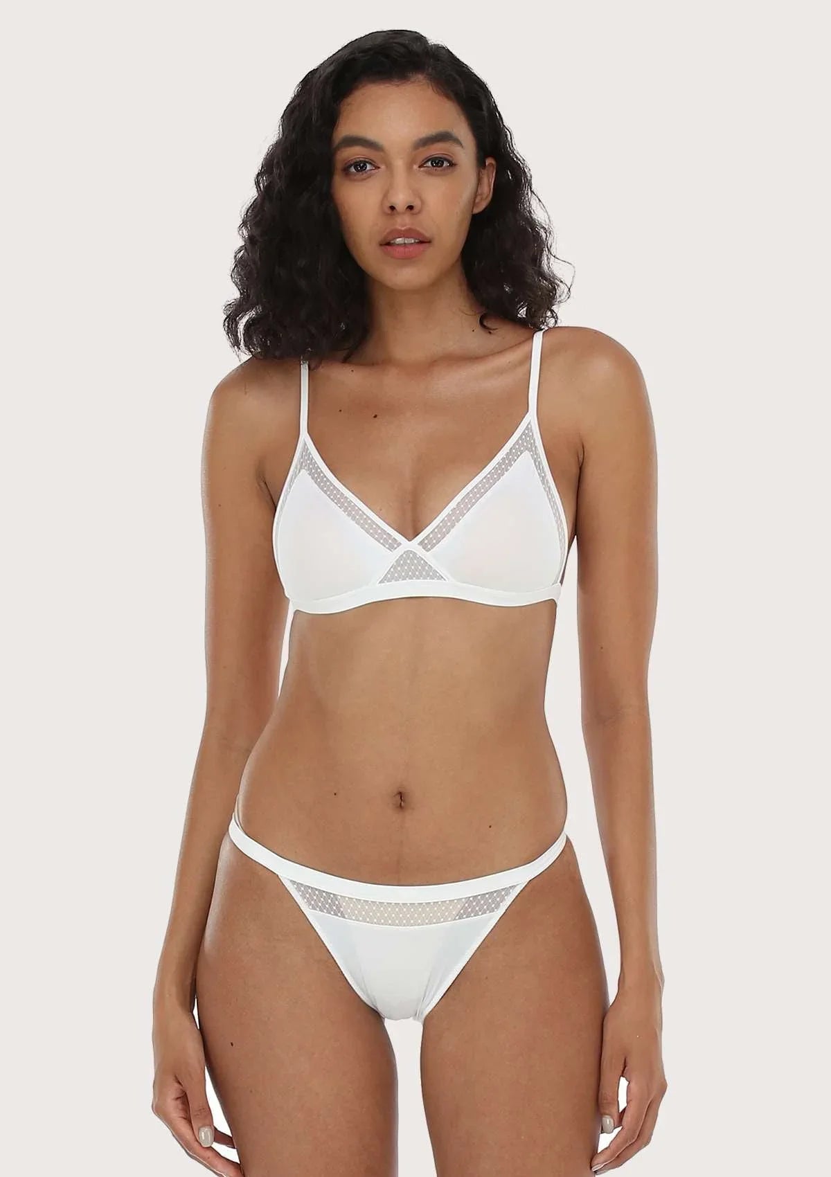 HSIA Polka Dots Triangle Wireless Bralette - HSIA
