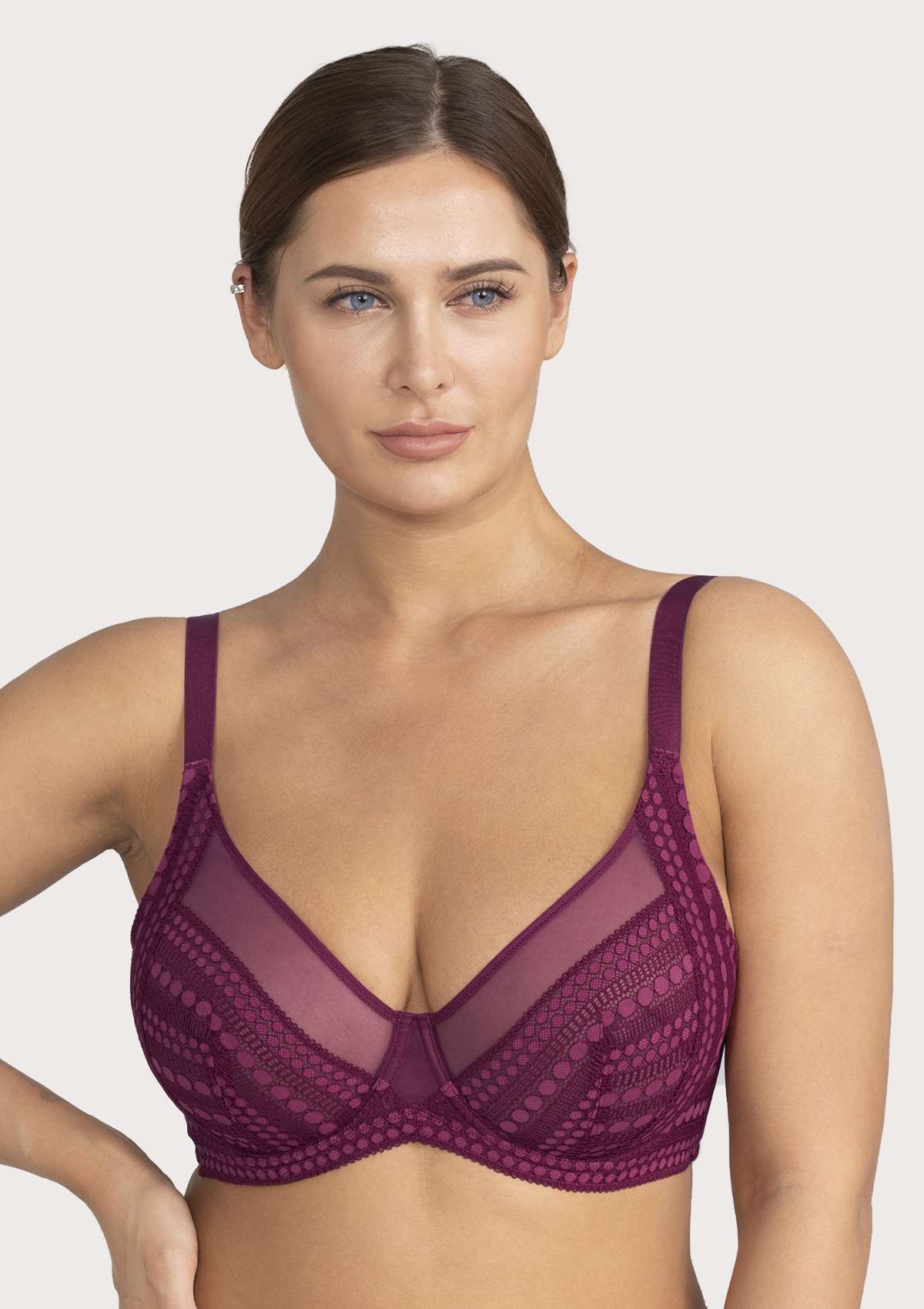 Heroine Polka Dot Sexy Lace Unlined Bra - HSIA