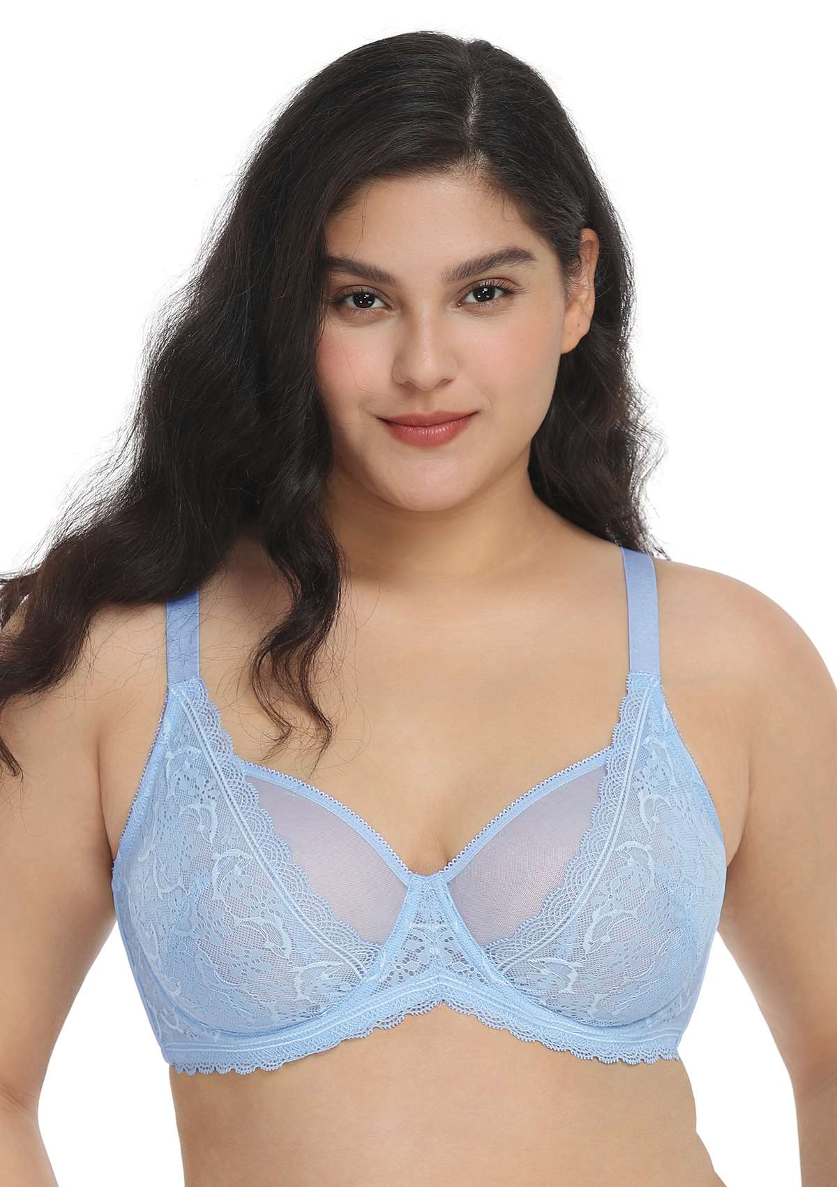 Anemone Unlined Dolphin Lace Underwire Bra - HSIA