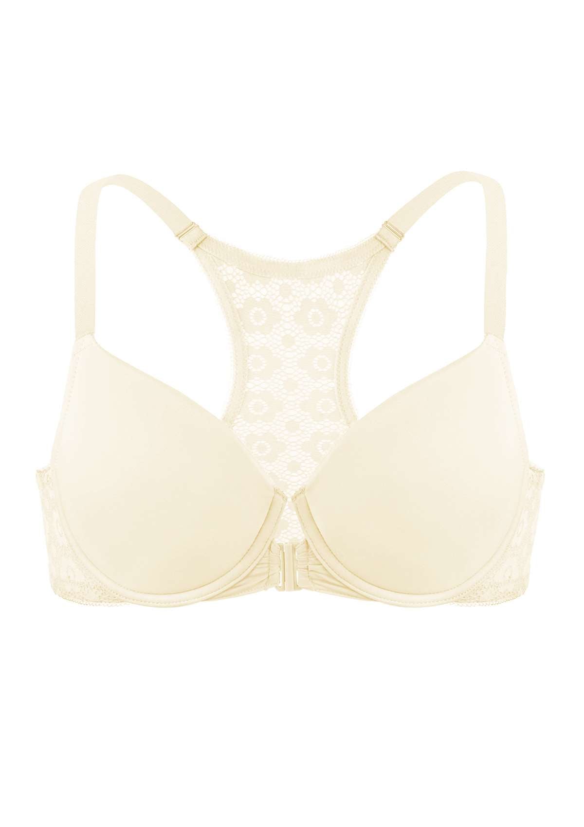 Serena Front-Close Lace-Back Racerback Underwire Bra - HSIA