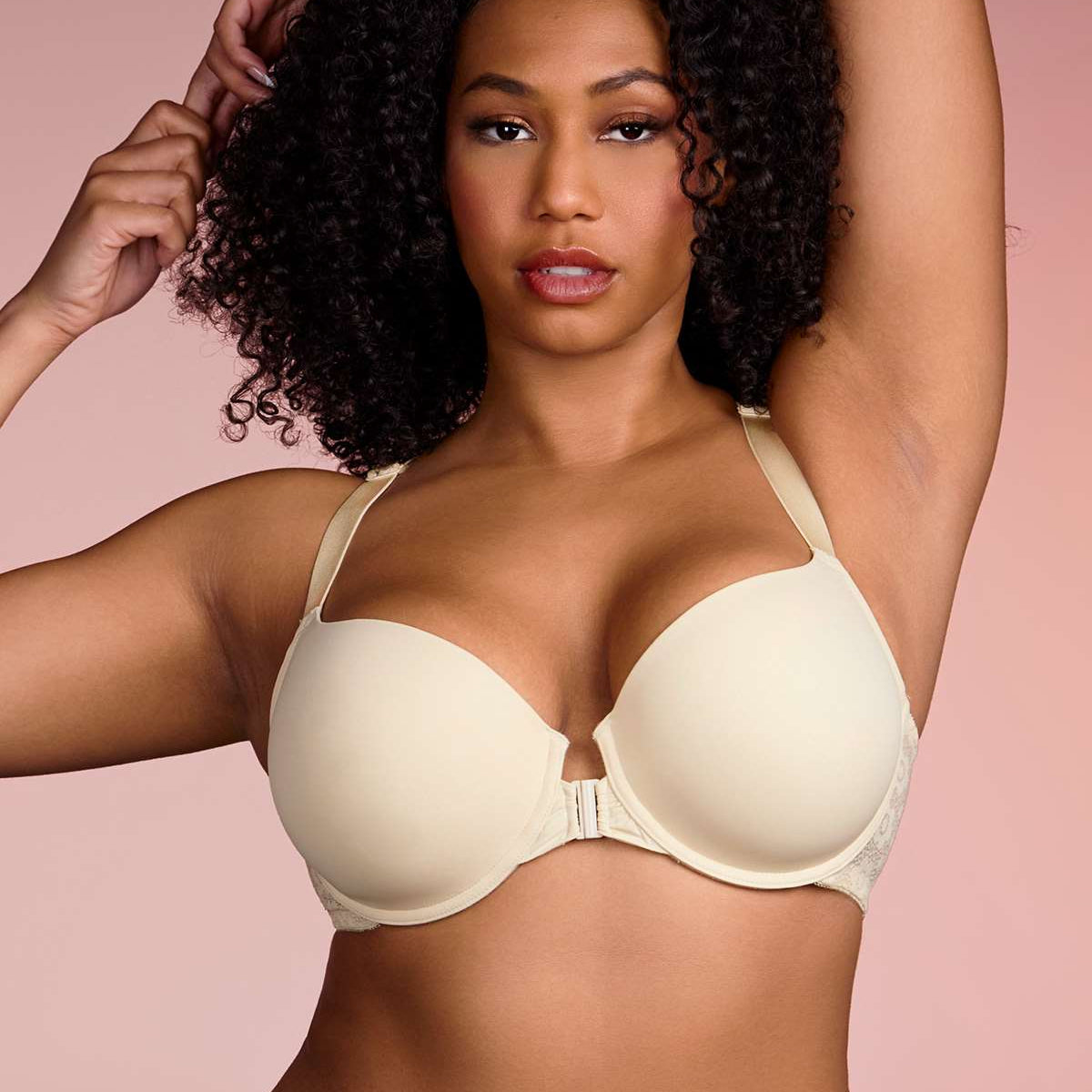 Serena Front-Close Lace-Back Racerback Underwire Bra - HSIA