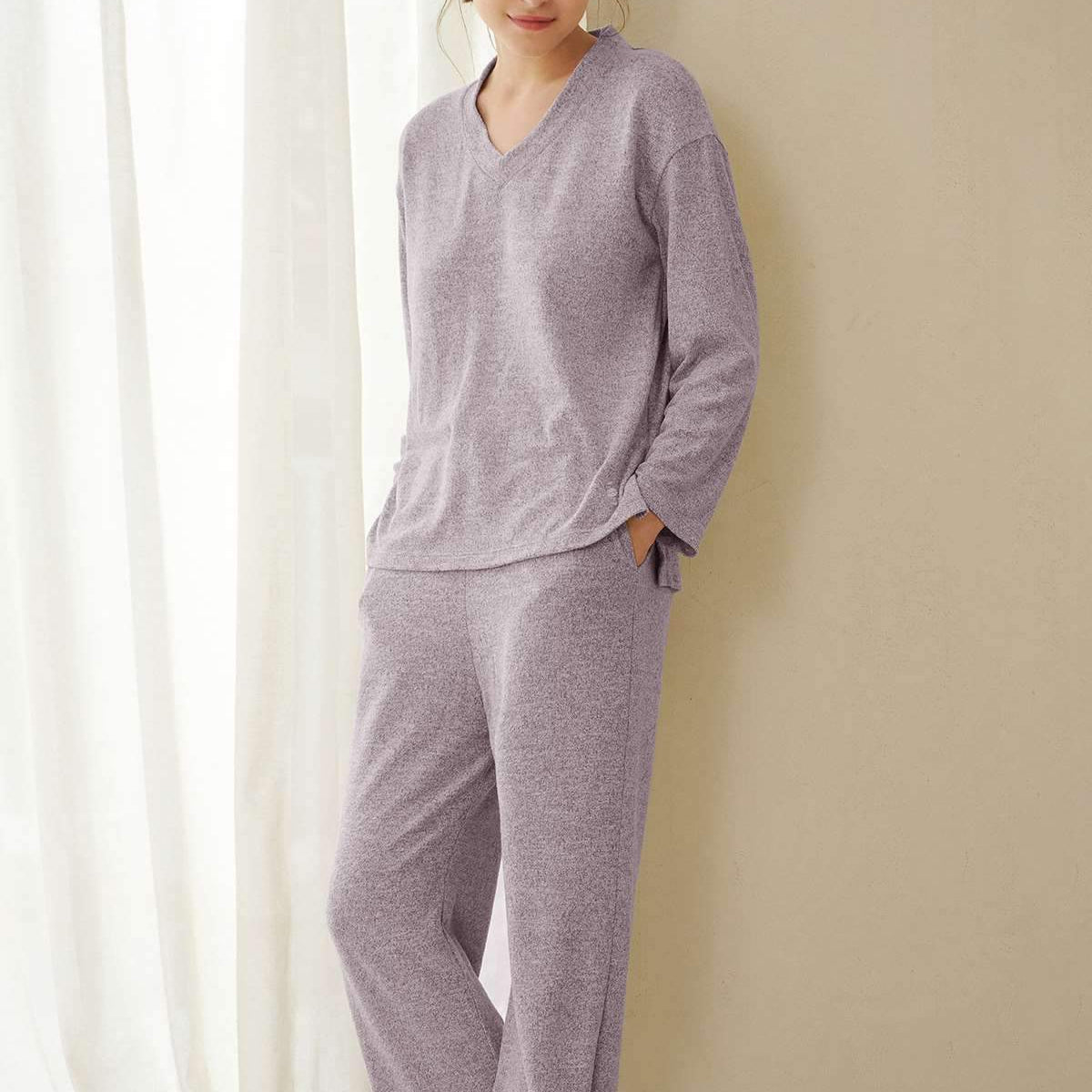 HSIA Knit Long Sleeve Pajama Set - HSIA