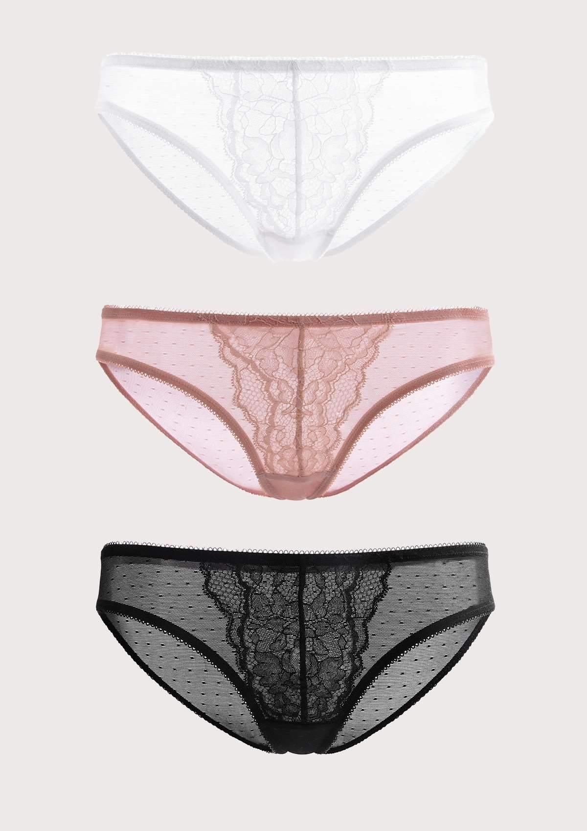 Enchante Lace Bikini Panties 3 Pack - HSIA