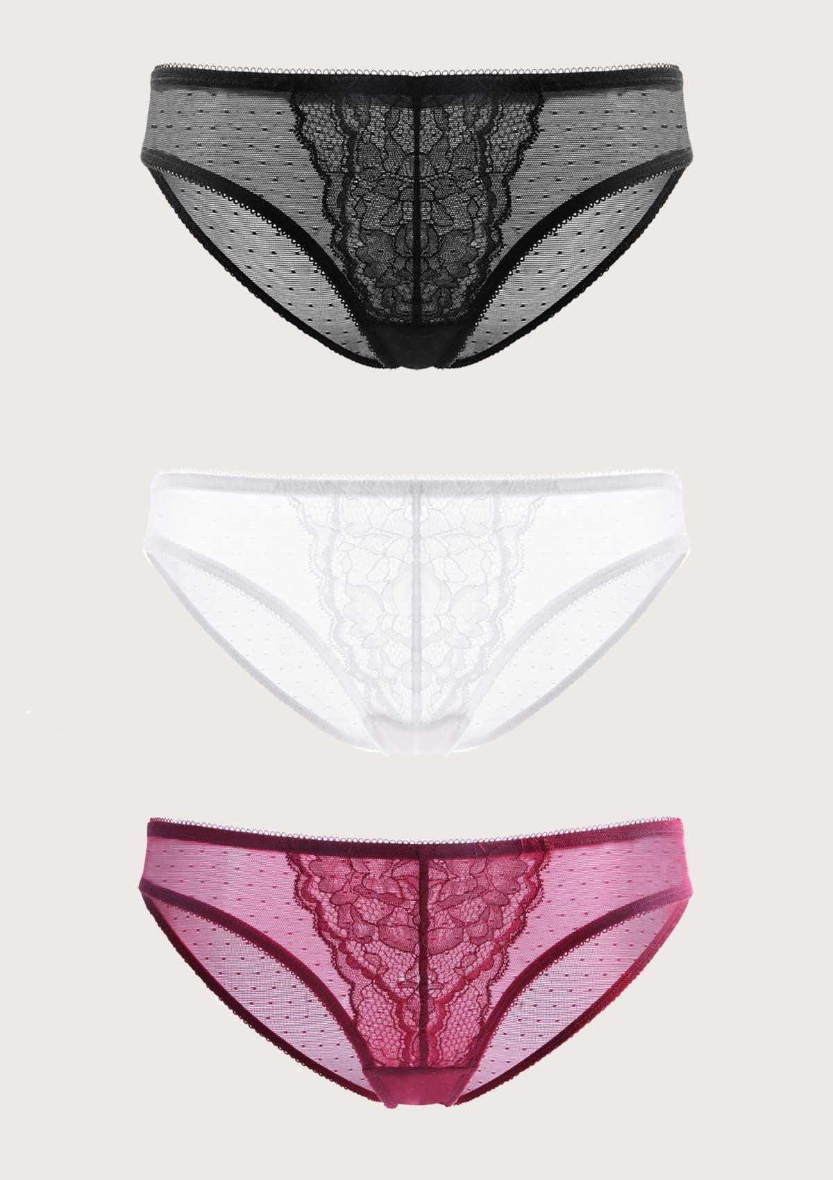 Enchante Lace Bikini Panties 3 Pack - HSIA