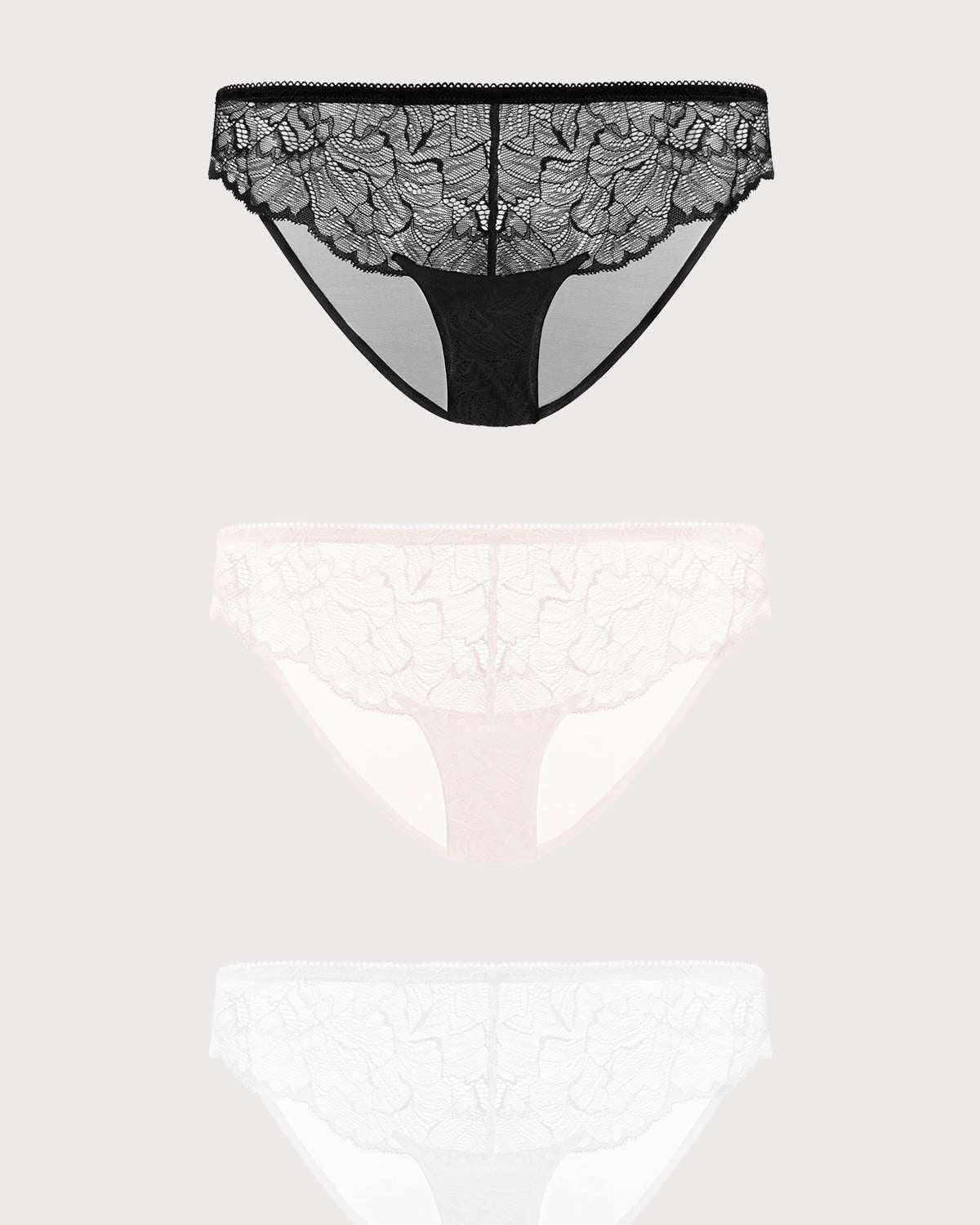 HSIA Blossom Lace Bikini Underwears 3 Pack - HSIA
