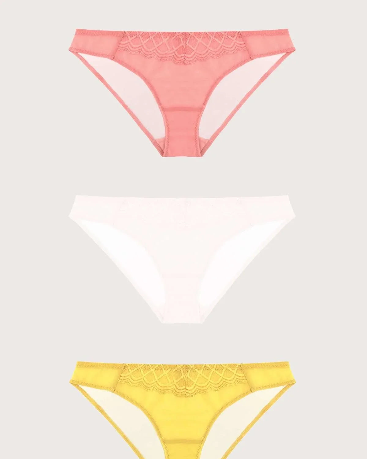 HSIA Plaid Lace Bikini Panties 3 Pack - HSIA