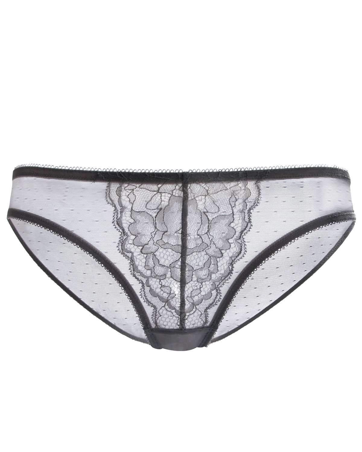 Enchante Lace Dark Gray Bikini Underwear - HSIA