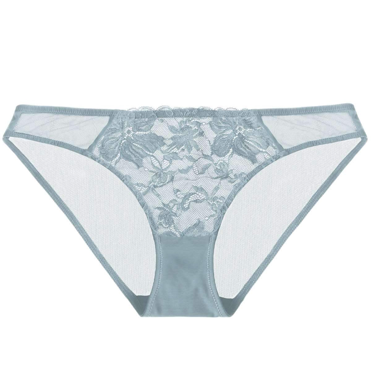 HSIA Breathable Sexy Lace Pewter Blue Bikini Underwear - HSIA