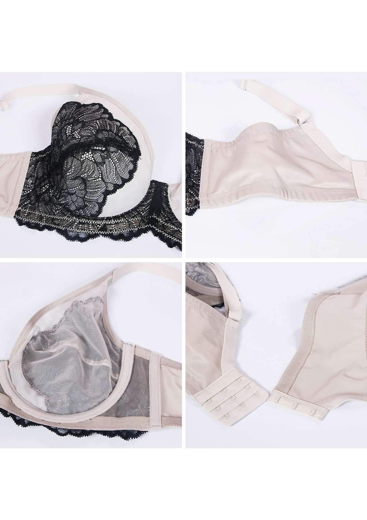 HSIA Blossom Black Unlined Lace Bra - HSIA