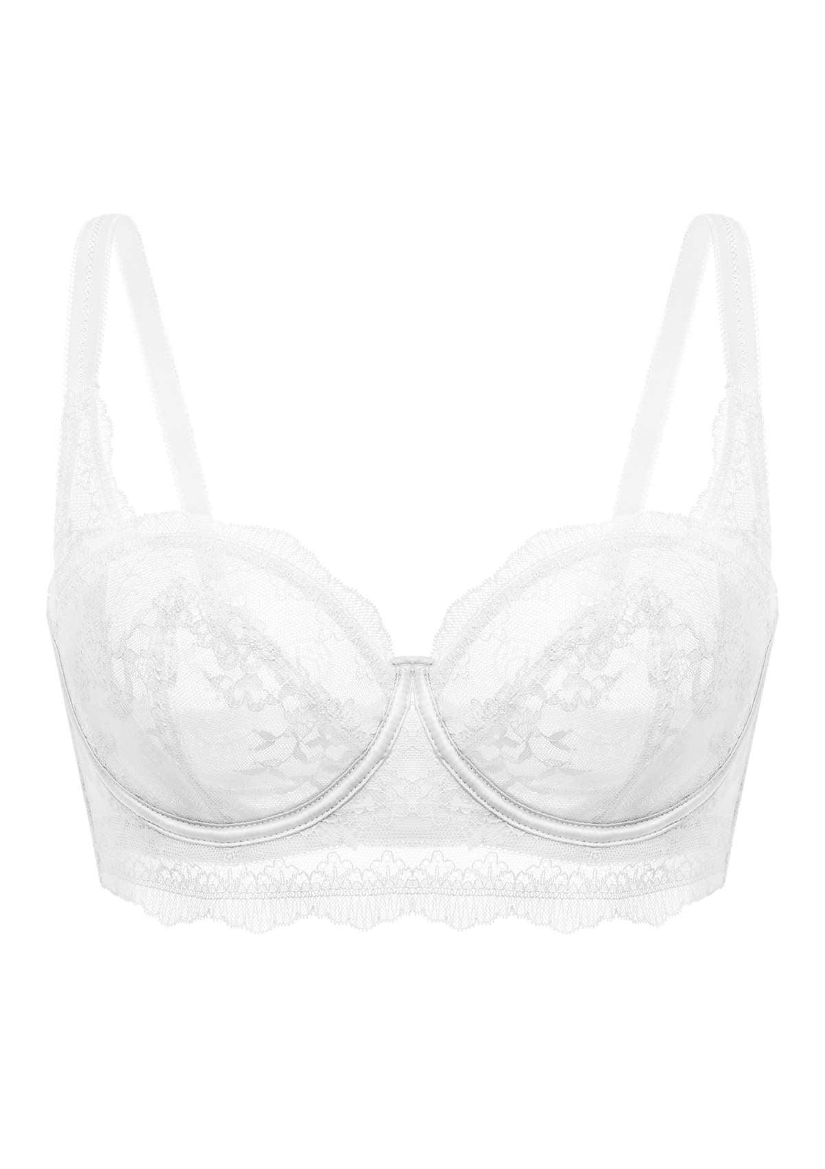 I Do Floral Lace Unlined Balconette Bra - HSIA