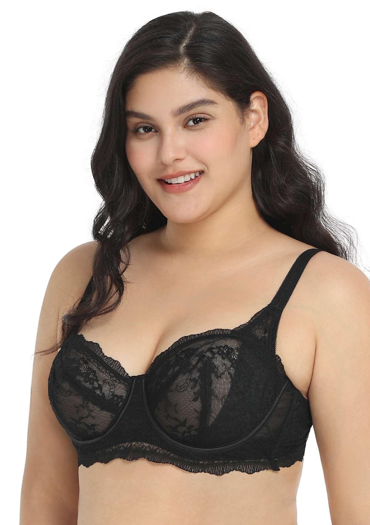 I Do Floral Lace Unlined Balconette Bra - HSIA