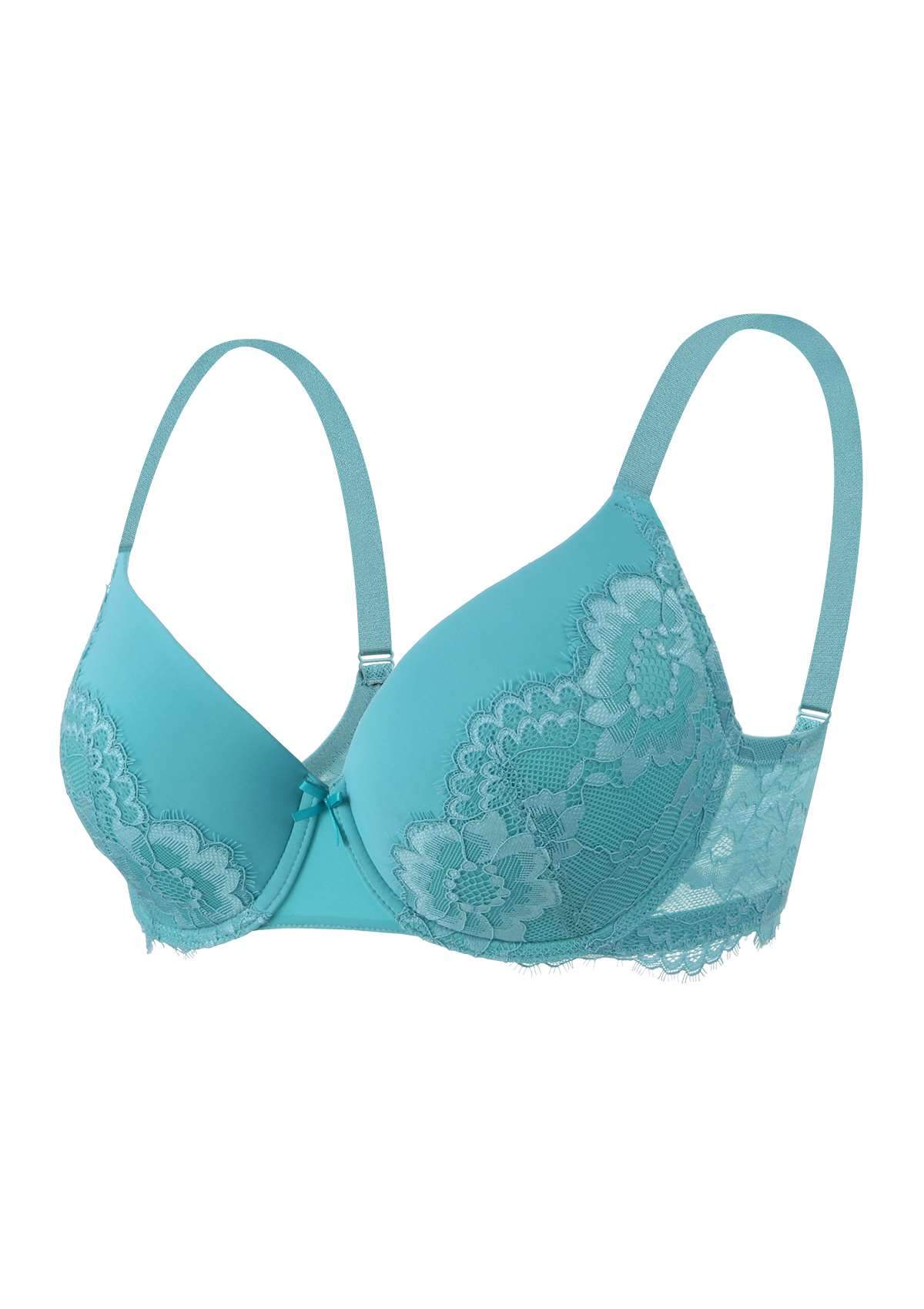 Lovelush Flower Trim Padded Underwire Bra - HSIA
