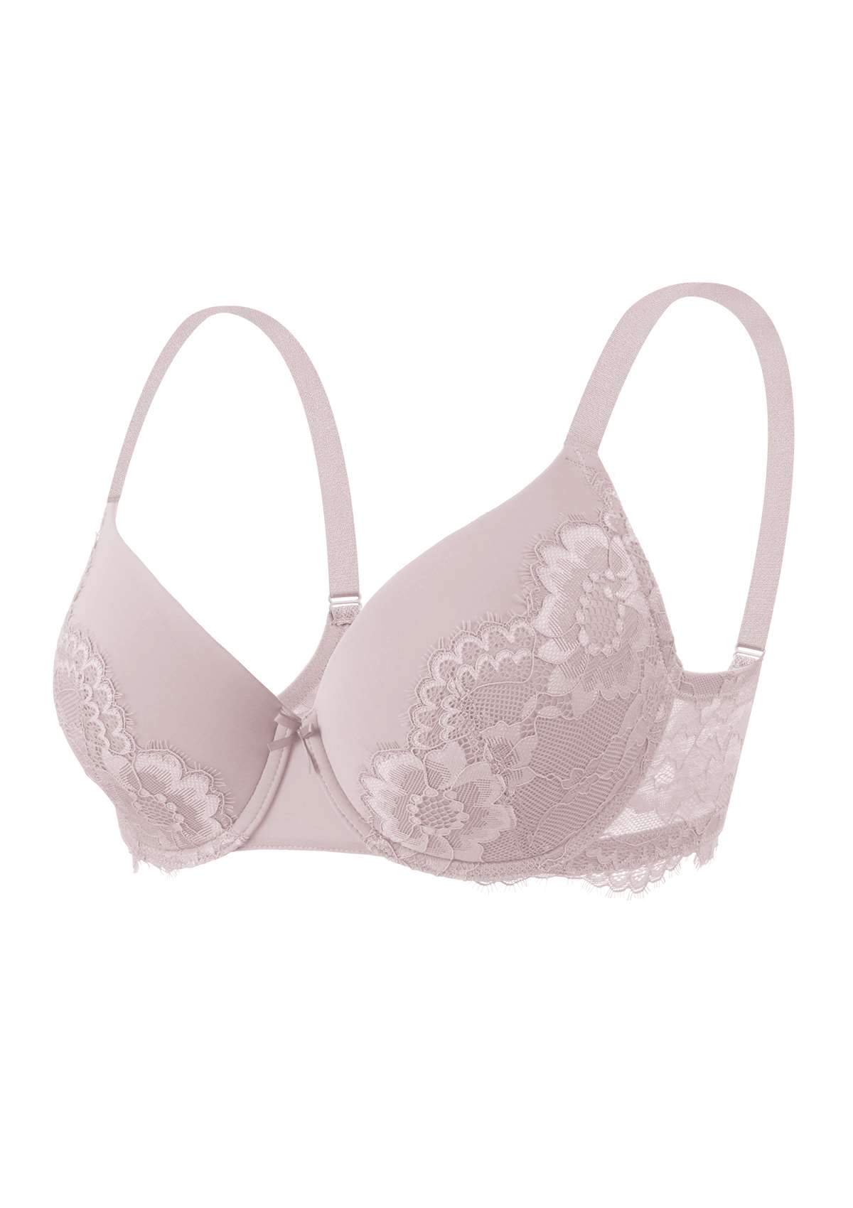 Lovelush Flower Trim Padded Underwire Bra - HSIA
