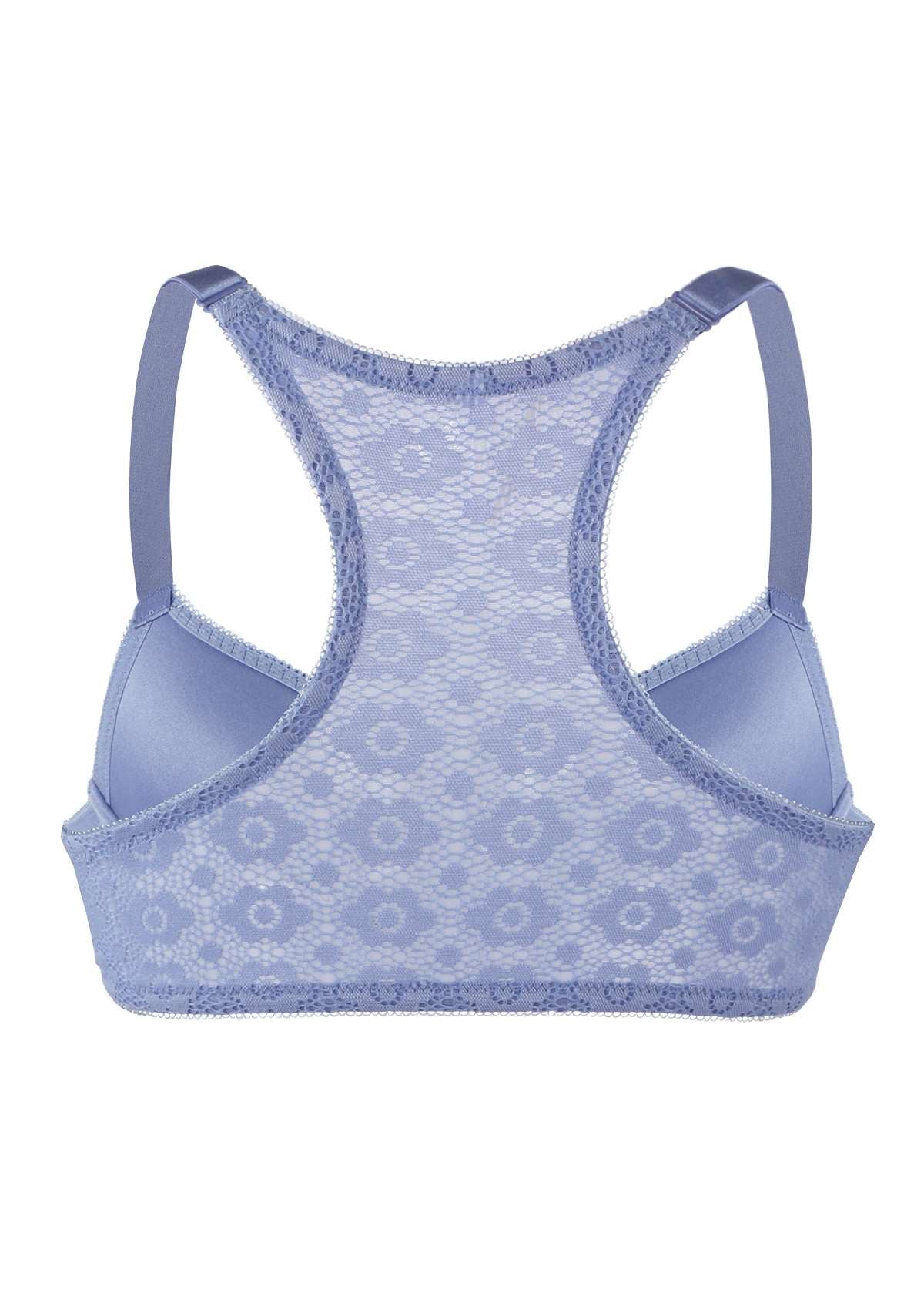 Serena Front-Close Lace-Back Racerback Underwire Bra - HSIA