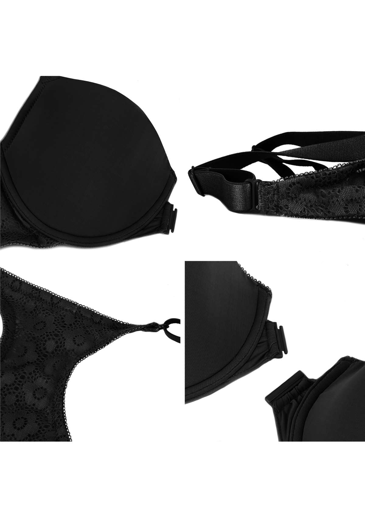 Serena Front-Close Lace-Back Underwire Bra - HSIA
