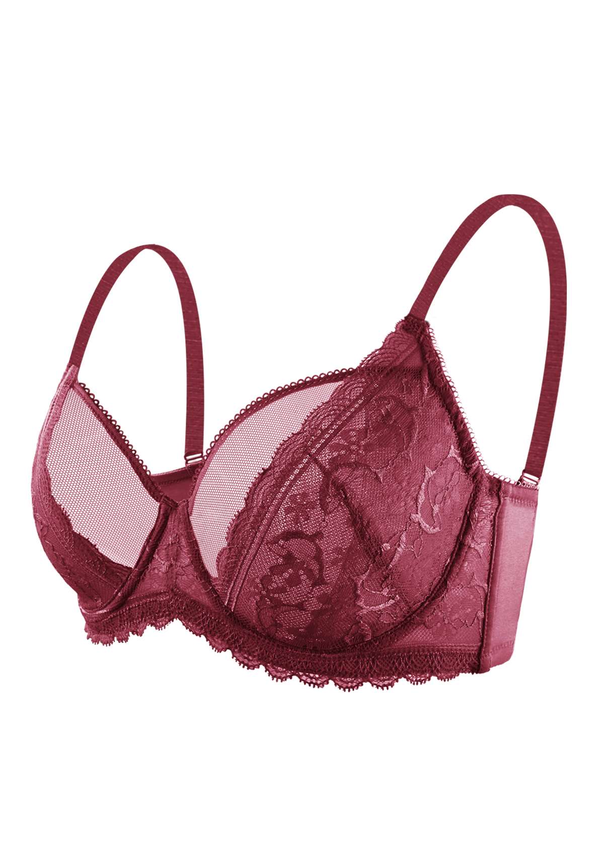 HSIA Lace Dolphin Burgundy Underwire Bra - HSIA