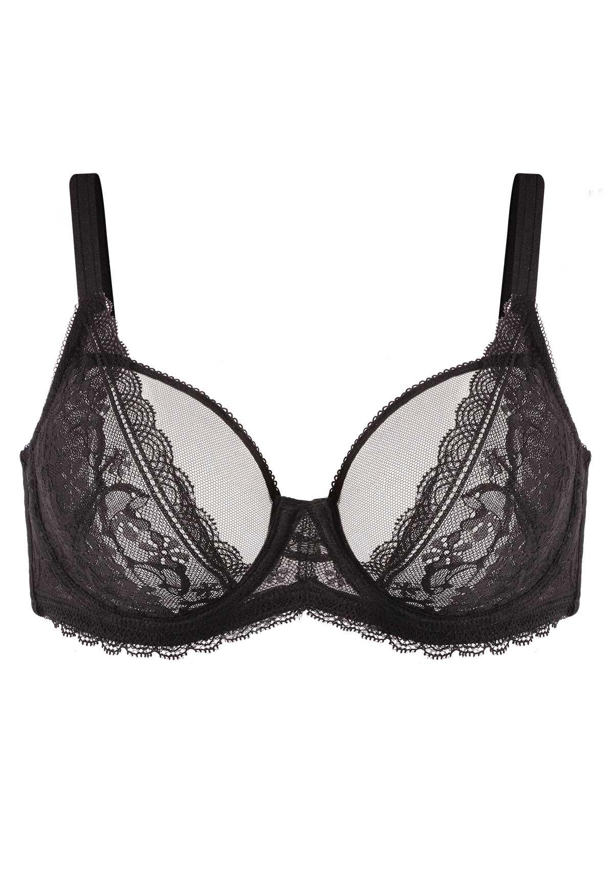 Anemone Unlined Dolphin Lace Underwire Bra - HSIA