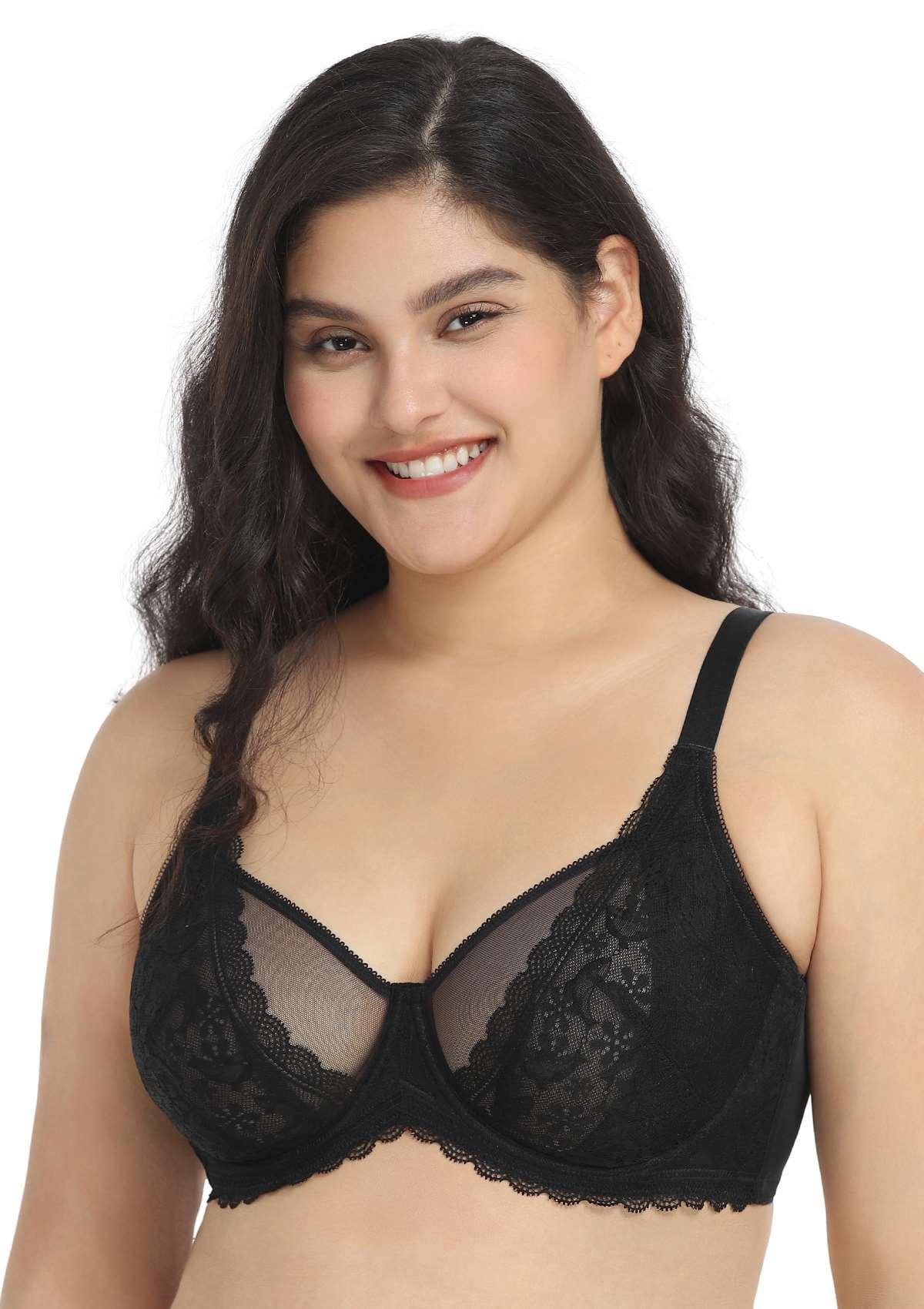 Anemone Unlined Dolphin Lace Underwire Bra - HSIA