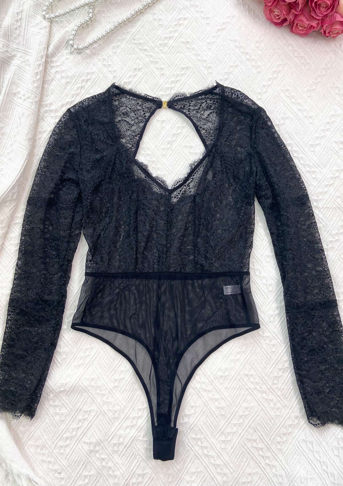 HSIA Lace Long Sleeve Teddy - HSIA