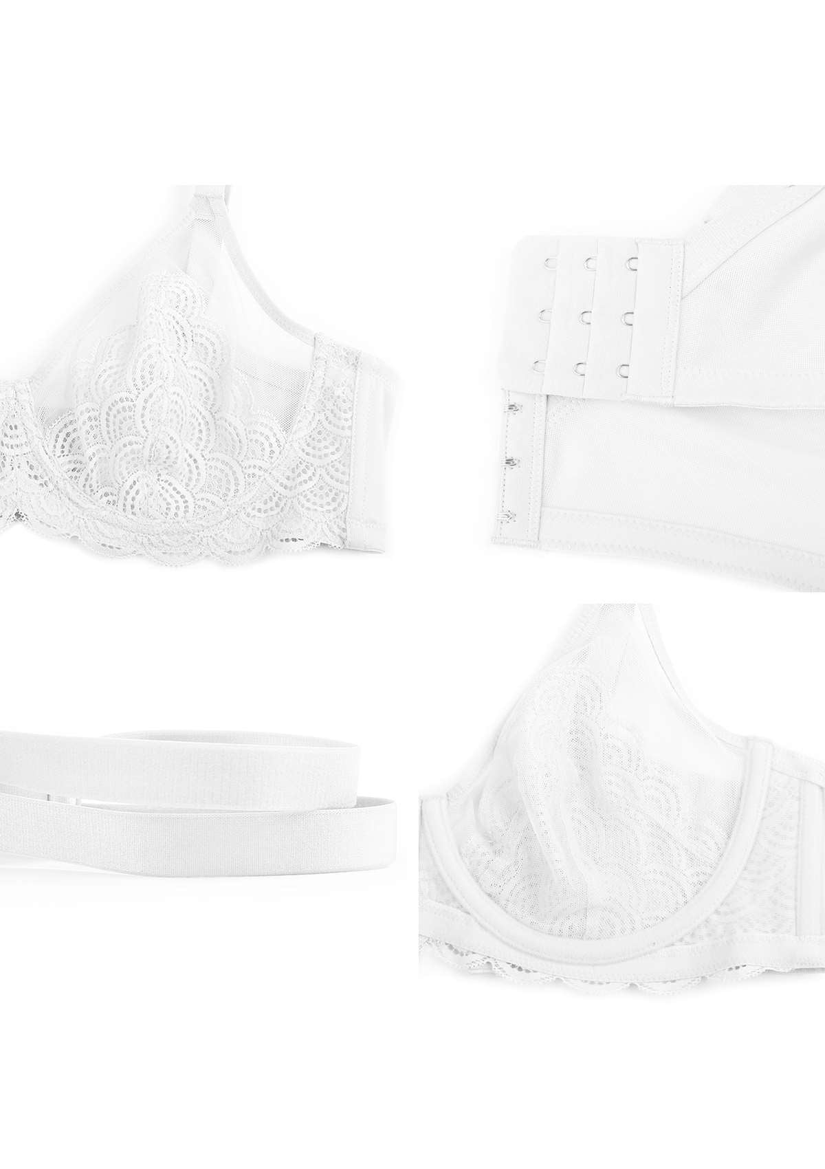 (Cardi B recommends)Mermaid Scales Lace Underwire Bra - HSIA