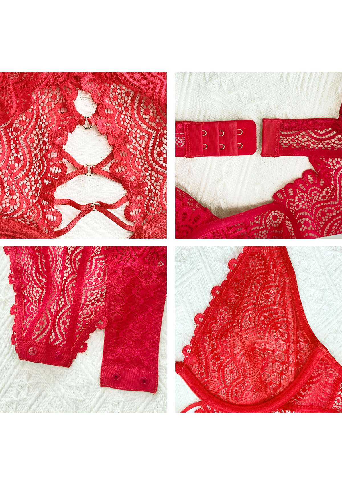Lovelush Unlined Underwire Lace Low Back Teddy - HSIA
