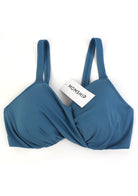 Momship Ruched Crisscross Front Underwire Swim Bikini Set - HSIA