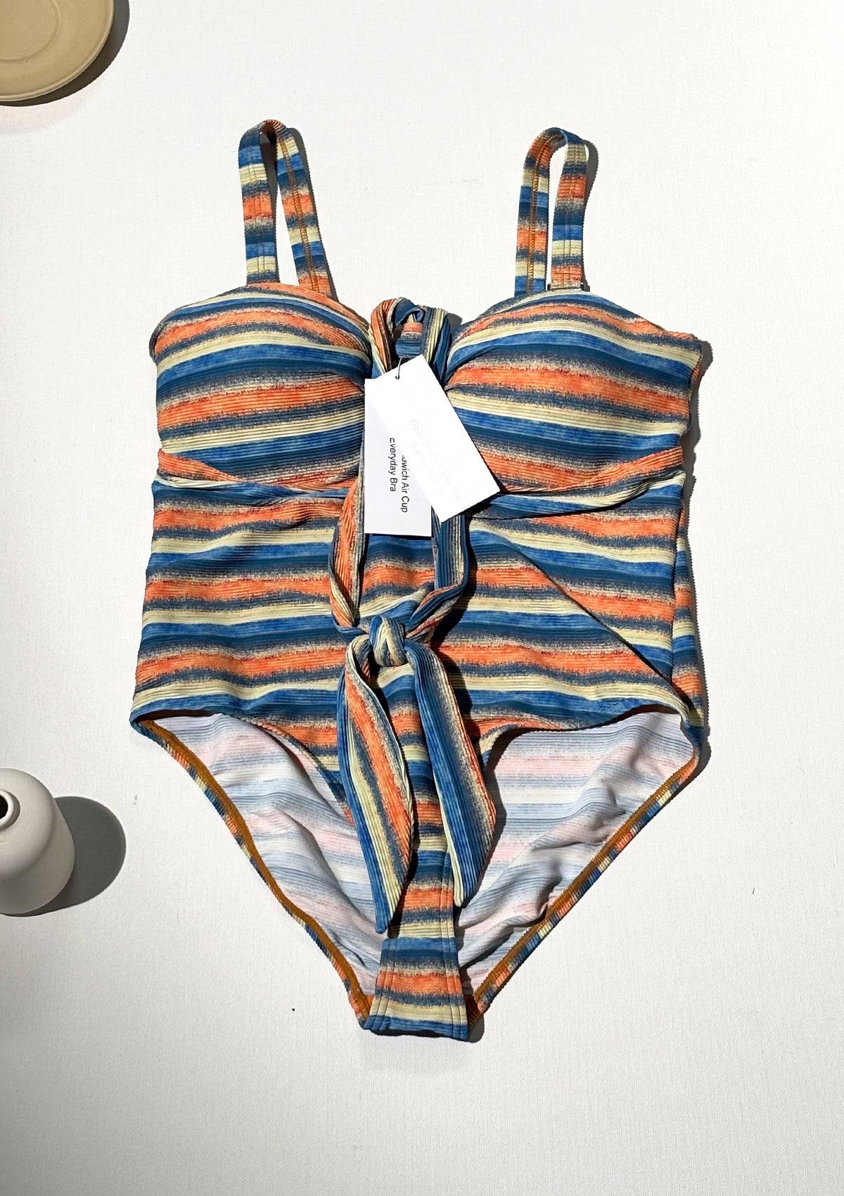 HSIA Sandwich Air Cup Multiway Multi-colored Striped One-piece Swimsuit - HSIA