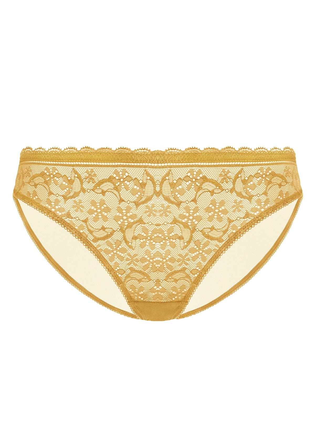 Anemone Lace Dolphin Mid-low Rise Ginger Bikini Underwear - HSIA