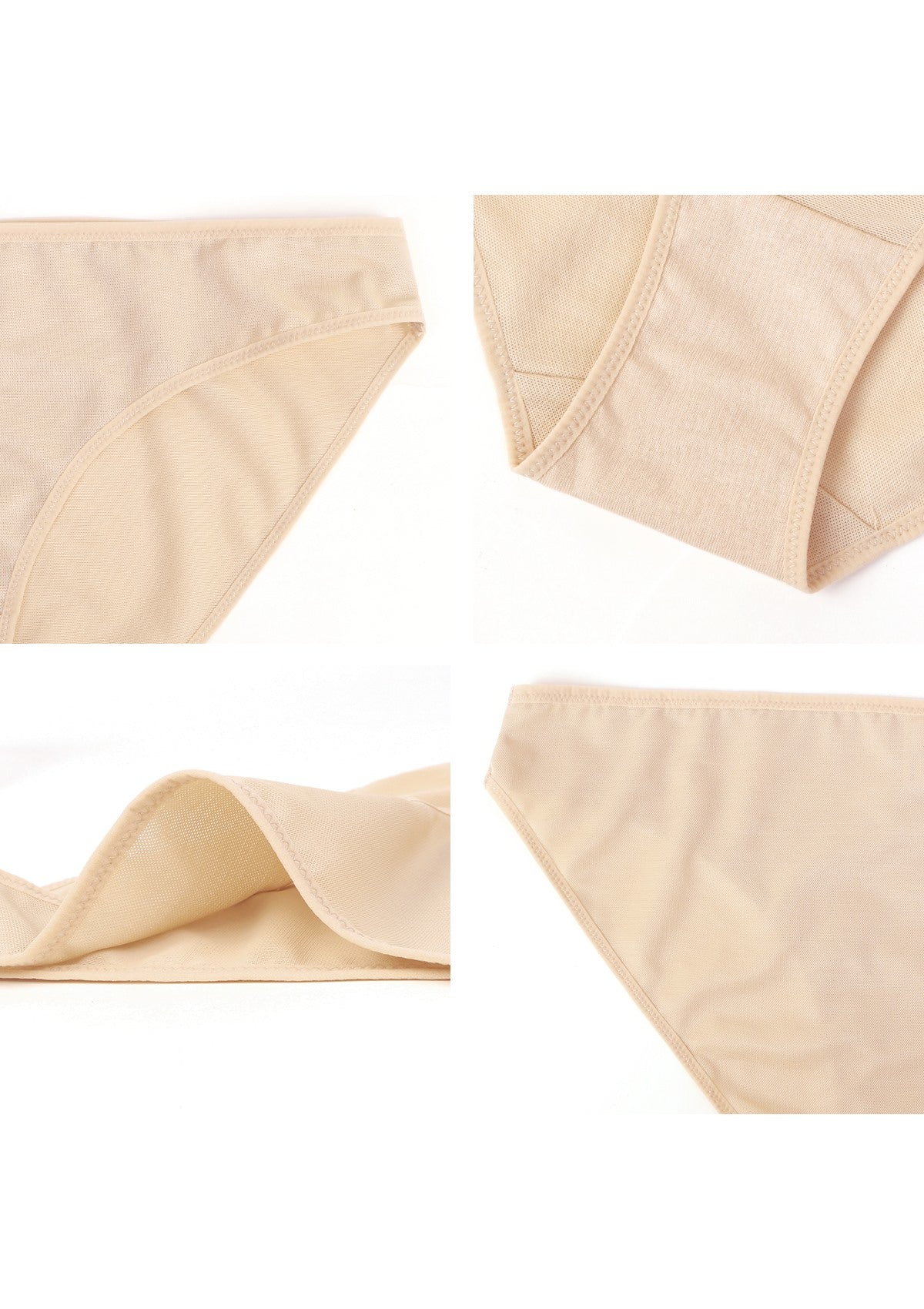 Billie Smooth Beige Sheer Mesh Bikini Underwear - HSIA