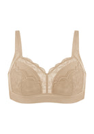 Blossom Mist Lace Trim Wireless Comfort Full Coverage Plus Size Bra - HSIA