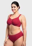 (Cardi B recommends)CoolComfort Smoothing Unlined Minimizer Underwire Bra - HSIA