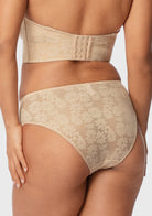 Daisy High-Rise Soft Comfort Natural Nude Lace Brief Underwear - HSIA