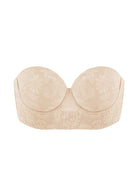 Daisy Smooth Lace Lightly Padded Longline Underwire Strapless Balconette Bra - HSIA