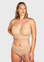 Daisy Smooth Lace Lightly Padded Longline Underwire Strapless Balconette Bra - HSIA
